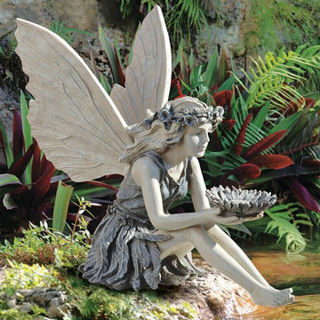 Fairy Sitting Garden Statue Ornament Decoration Resin Crafts Decor