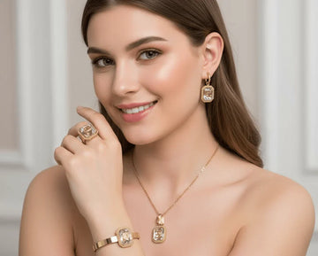 Luxury Crystal Frame Jewelry Set